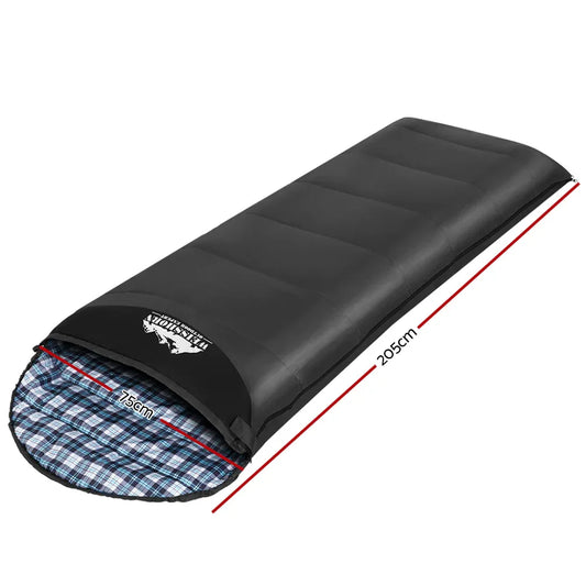 Weisshorn Sleeping Bag Single Thermal Camping Hiking Tent Grey 0°C - Mekamart Australia
