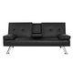 Artiss Sofa Bed 168CM Black PU Leather - Mekamart Australia