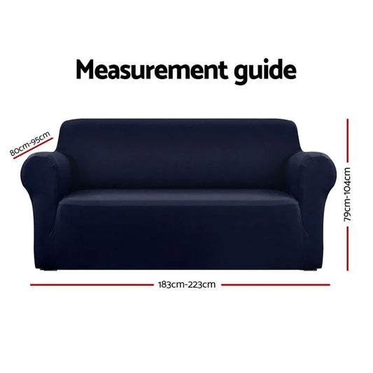 Artiss Sofa Cover Couch Covers 3 Seater Stretch Navy - Mekamart Australia