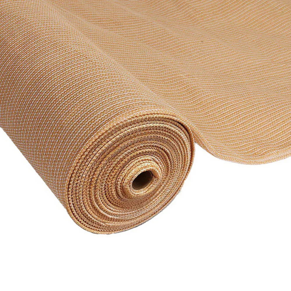 Instahut 50% Shade Cloth 1.83x10m Shadecloth Sail Hevy Duty Beige - Mekamart Australia