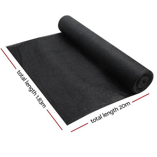 Instahut 90% Shade Cloth 1.83x20m Shadecloth Sail Heavy Duty Black - Mekamart Australia