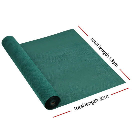 Instahut 30% Shade Cloth 1.83x30m Shadecloth Wide Heavy Duty Green - Mekamart Australia
