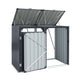 Giantz Bin Shed Double Wheelie Waste Bins Storage Steel Garden Enclosure Grey