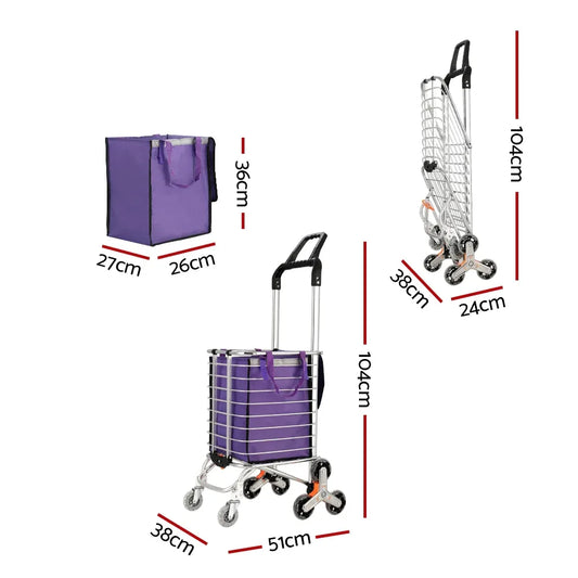 Emajin Shopping Cart Trolley 35L Foldable Climbing Wheels - Mekamart Australia