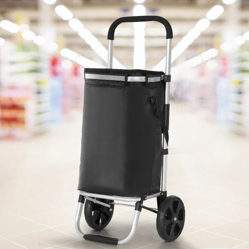 Emajin Shopping Trolley Cart Foldable 45KG Black - Mekamart Australia