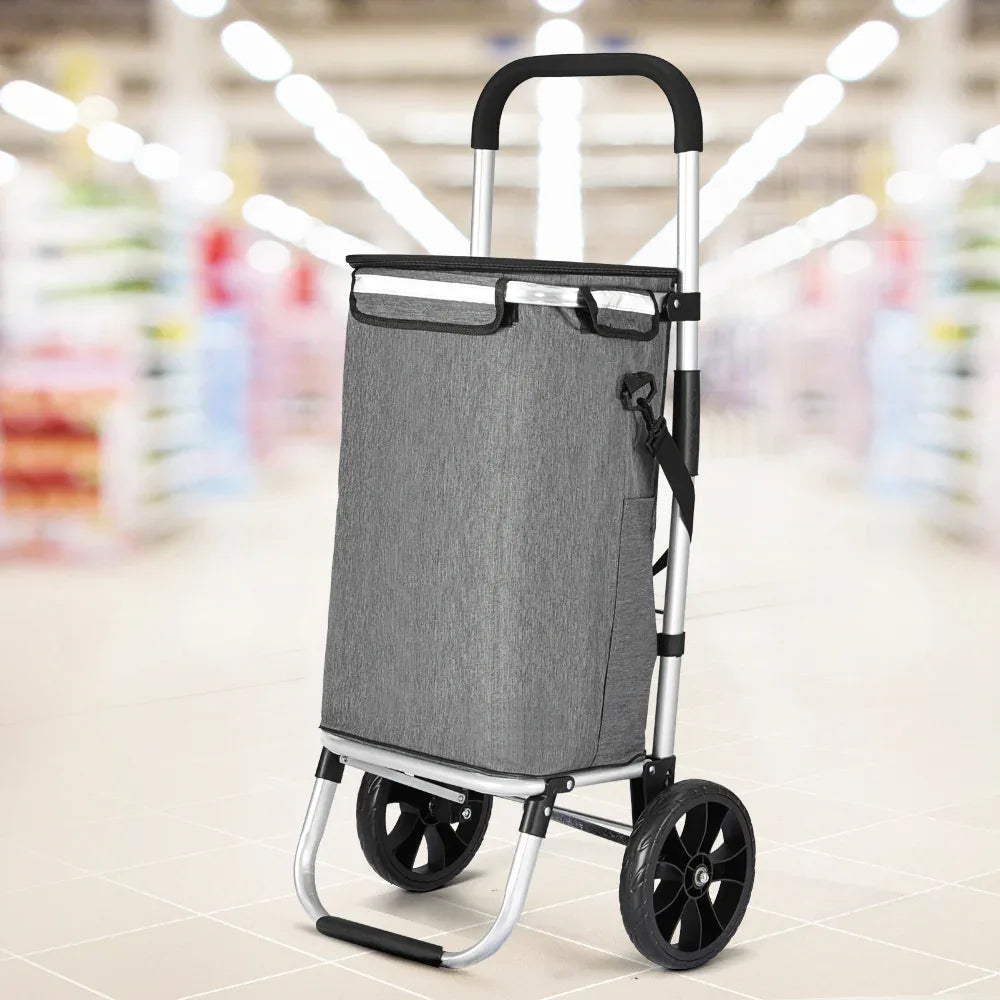 Emajin Shopping Trolley Cart 45KG Foldable Grey - Mekamart Australia