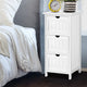 Artiss Bedside Table Bathroom Storage Cabinet 3 Drawers White - Mekamart Australia