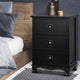Artiss Bedside Table 3 Drawers Vintage - THYME Black - Mekamart Australia