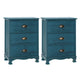 Artiss 2x Bedside Table 3 Drawers Vintage - THYME Blue - Mekamart Australia
