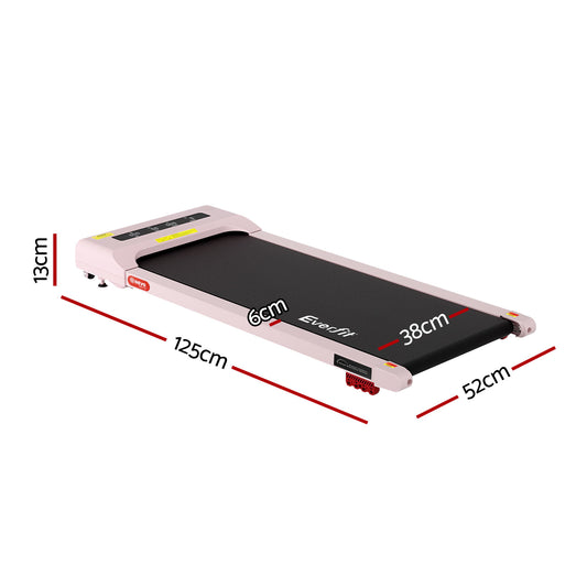 Everfit 3 in 1 Treadmill Electric Walking Pad Incline Under Desk Home Gym 380mm Pink