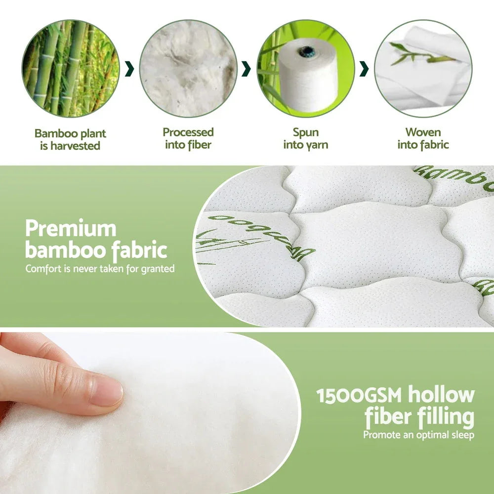 Giselle Mattress Topper 11cm Pillowtop toppers Bamboo King Single - Mekamart Australia