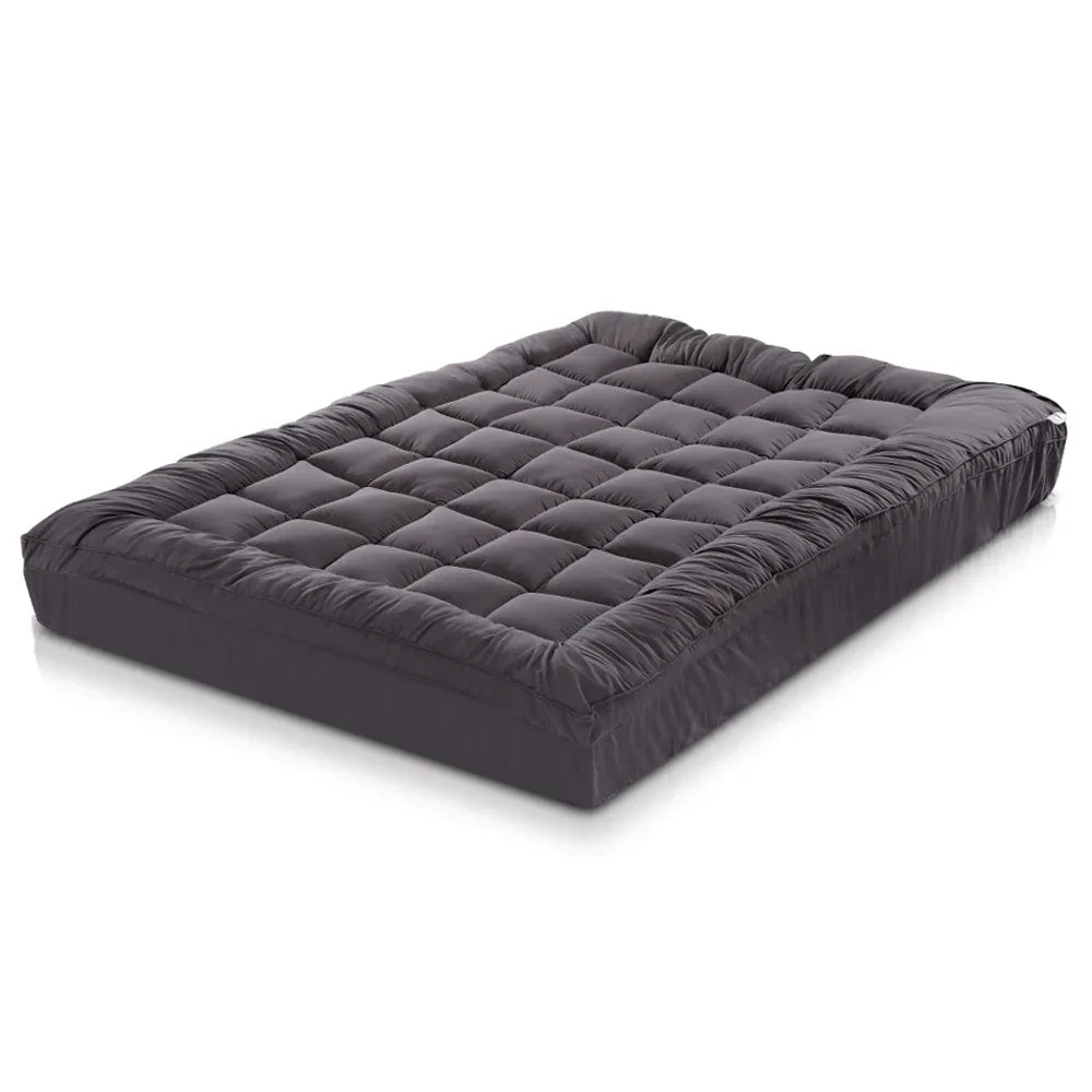 Giselle Bedding Mattress Topper Pillowtop Bamboo Charcoal Double - Mekamart Australia
