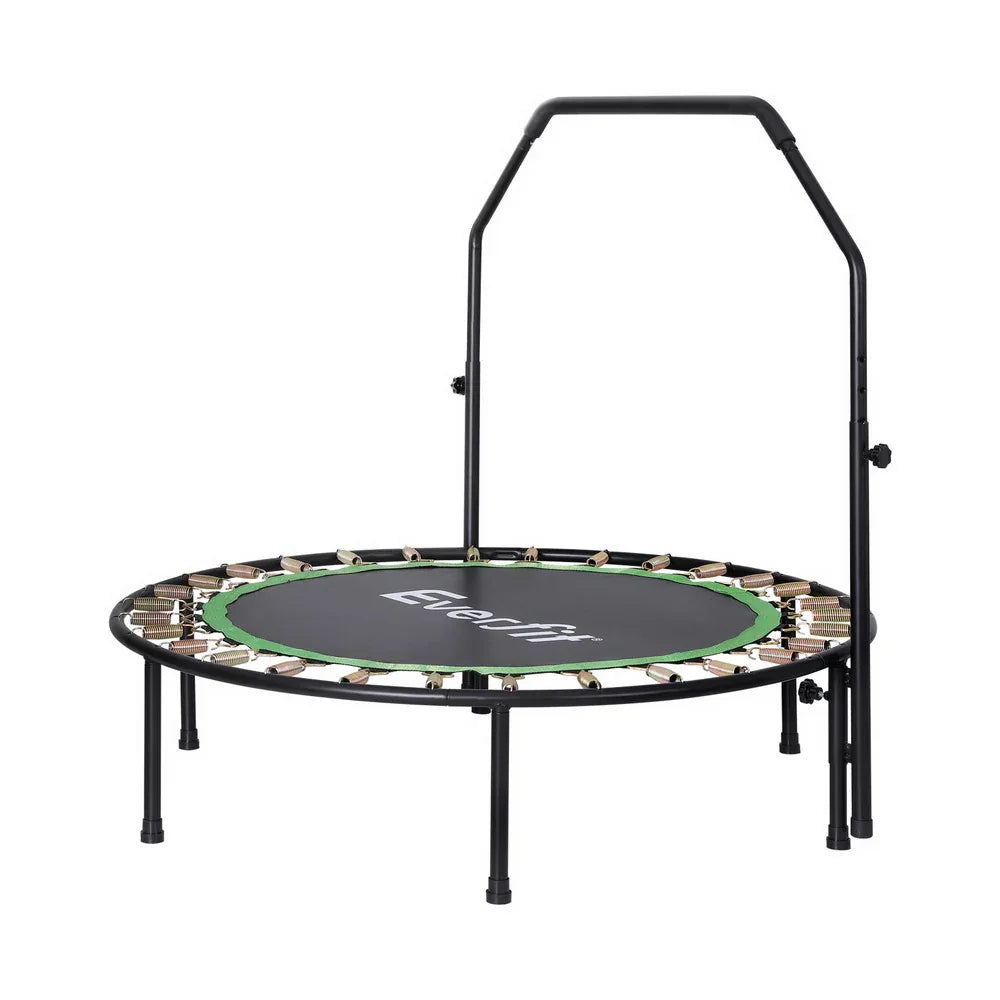 Everfit 48inch Round Fitness Trampoline Rebounder Adjustable Handrail Green - Mekamart Australia