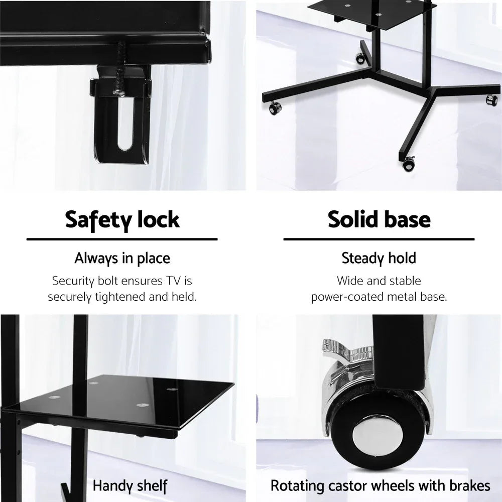 Artiss Mobile TV Stand for 32"-65" TVs Mount Bracket Portable Shelf Trolley Cart - Mekamart Australia