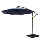 Instahut Outdoor Umbrella 3M Cantilever Beach LED w/Base Garden Shade Patio Navy - Mekamart Australia