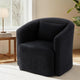 Artiss Round Swivel Armchair Sherpa Fleece Black - Mekamart Australia