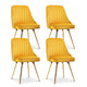Artiss Dining Chairs Set of 4 Velvet Channel Tufted Yellow - Mekamart Australia