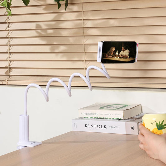 Urbanoki Gooseneck Phone Holder Flexible Clamp Mount for Bed Desk