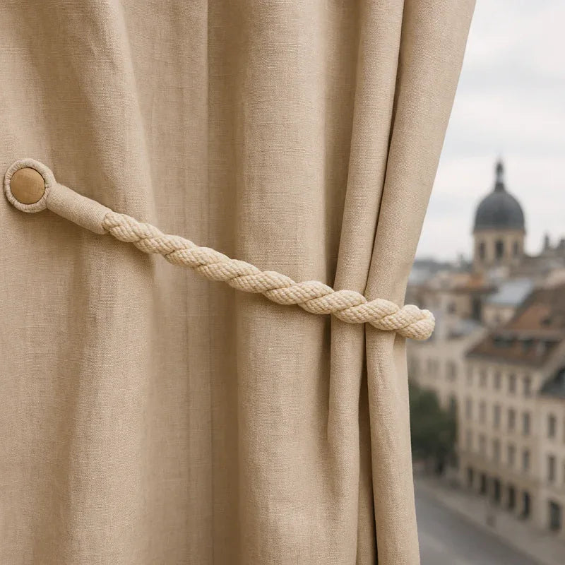 Magnetic weaved rope tieback Natural - Mekamart Australia