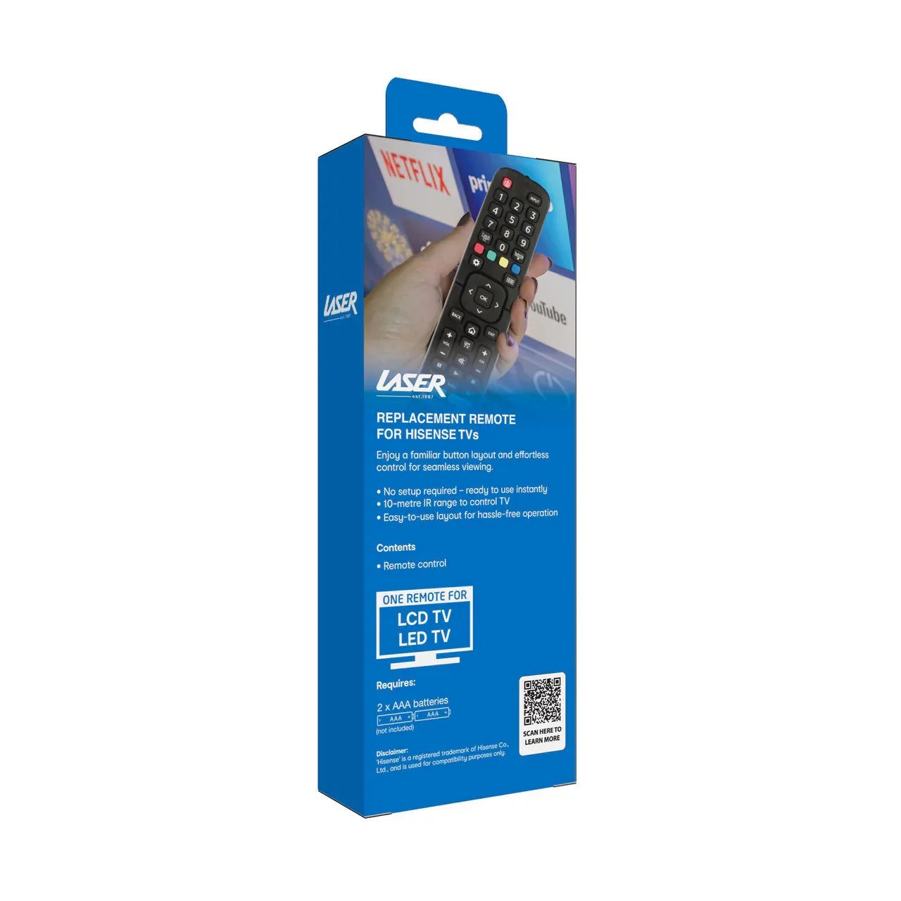 Laser Remote Control for Hisense TV Black - Mekamart Australia