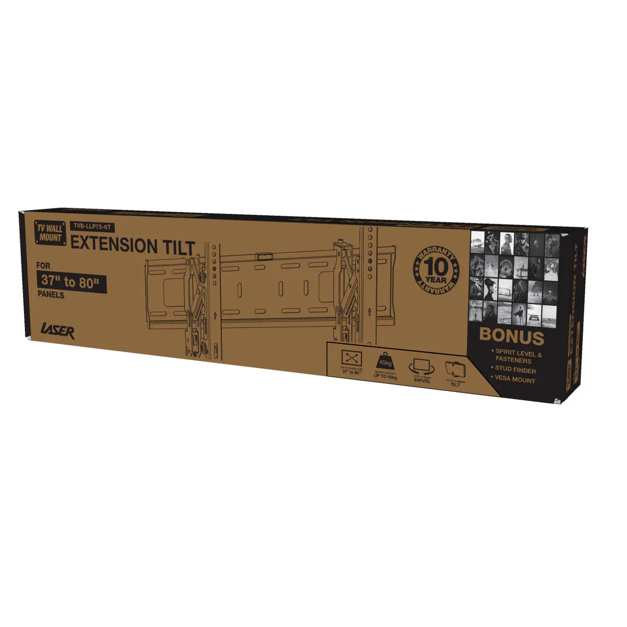 Laser TV Wall Mount with Extension Tilt for 37 inches - 80 inches Panels - Mekamart Australia