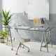 Stainless Steel & Glass Venus Office Desk Table - Mekamart Australia