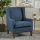 Cecilia Classic Studded Dark Blue Wingback Club Armchair - Mekamart Australia