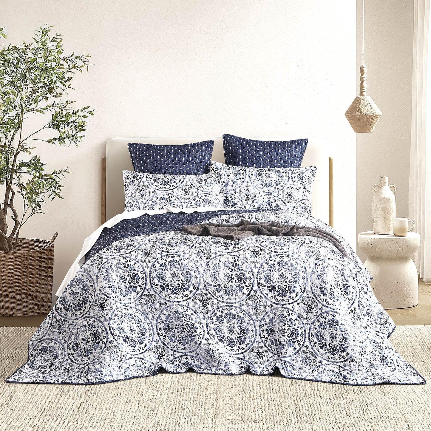 Delos Quilted Reversible Queen/King Coverlet Set by Renee Taylor - Mekamart Australia