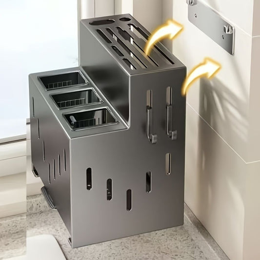 Gray kitchen knife storage rack, kitchen utensils organizer, knife holder, kitchen storage solution, high-quality kitchen rack, knife block organizer, countertop knife rack, Australian kitchen storage, kitchen tool organizer