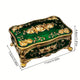 Pearl Enamel Jewelry Box, Red Enamel Jewelry Box, Gold-Plated Jewelry Box, Home Decor, Jewelry Storage, Luxury Gift, Australian Gift, Dressing Table Decor - Green - Size L