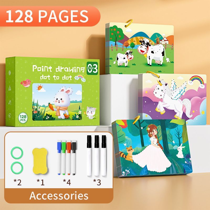early education cards, dot to dot cards, pen control toys, toddler learning activities, 2-4 year old educational toys, write and wipe cards, fine motor skills, preschool learning resources, Australian kids toys - Multi - Size 32pages