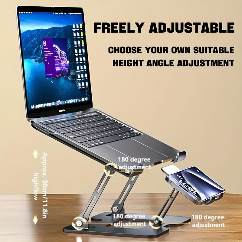 Black Desktop Computer Stand Phone Stand 2-In-1 Stand Ergonomic Stand Posture