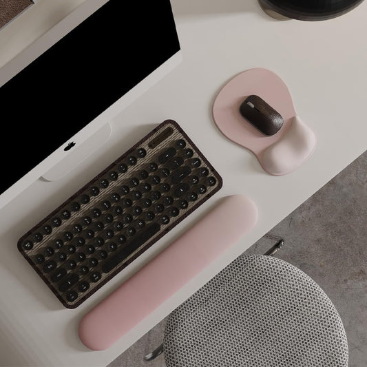 Gel Wrist Rest Mouse Pad - Ergonomic Office Mouse Pad with Wrist Support - Non-Slip, Design Desktop Accessory Pad for Home & Game Decoration (02Pink Serenity)