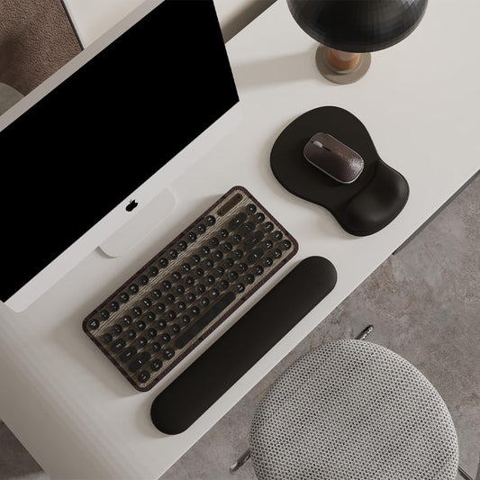 Gel Wrist Rest Mouse Pad - Ergonomic Office Mouse Pad with Wrist Support - Non-Slip, Design Desktop Accessory Pad for Home & Game Decoration (01 Black)