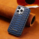 snake-pattern leather phone case, fingerprint-resistant phone case, high-end leather phone case, stylish phone case, durable phone case, Australia - Blue - Size iPhone17pro