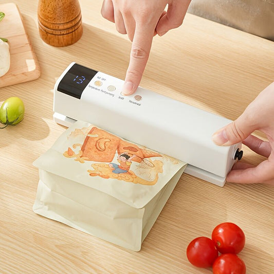 **1pc white Portable Wireless Vacuum Sealer|USB Charging Compact Design, One-Touch Sealing for Long-Lasting Freshness, Ideal for Home & Outdoor Use**