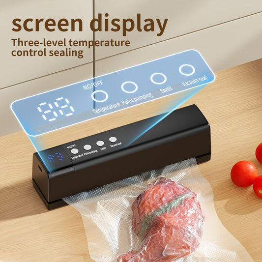 **1pc black Portable Wireless Vacuum Sealerď˝USB Charging Compact Design, One-Touch Sealing for Long-Lasting Freshness, Ideal for Home & Outdoor Use**