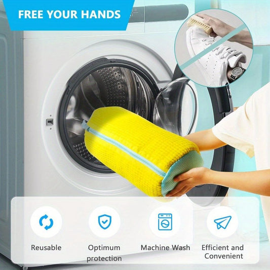 Shoe Washing Machine Bag Durable Shoe Bag Shoe Cleaning Accessory Sneakers - Blue - Size 001