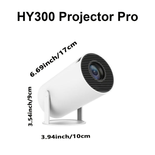 HY300 Pro HD Smart Projector Mini Projector Portable Projector 4K Projector - White - Size 01