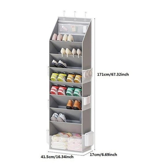 Gray Black Over-The-Door Shoe Organizer Shoe Storage Home Organization Space-Saving