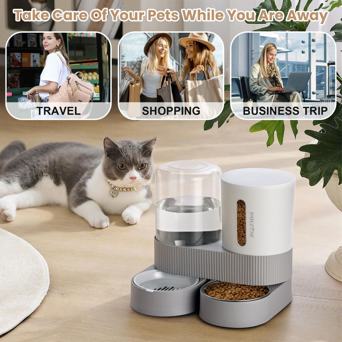 Cat Automatic Water Dispenser Cat Automatic Food Dispenser Cat Feeding Set Cat