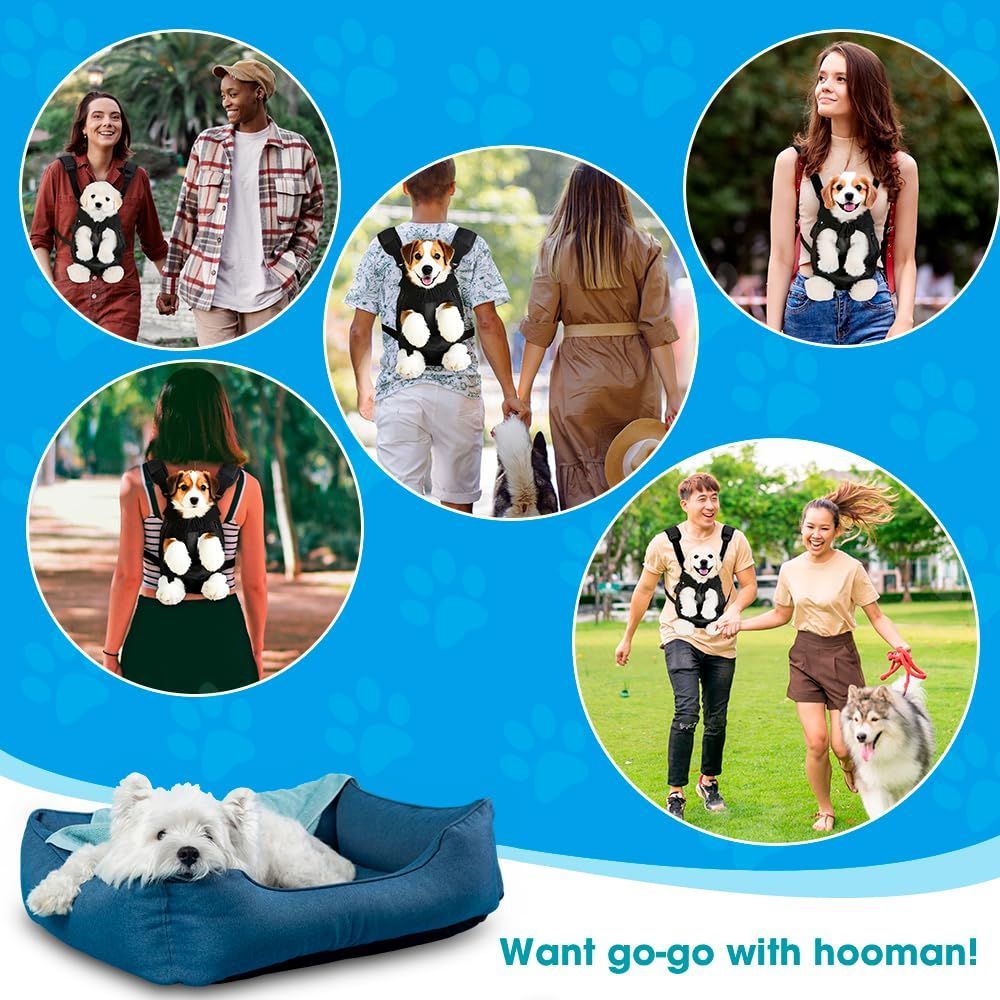 Dog Carrier Backpack Small Dog Carrier Pet Carrier Hands-Free Dog Carrier - Black / M