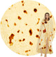 Burritos Tortilla Throw Blanket (Yellow), Novelty Funny Round Blanket for Kids & Adults, Soft Flannel Tortilla Wrap Blanket(47",Baby) - Mekamart Australia