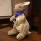 Kangaroo Stuffed Animal with Joey in Pouch & Australia Scarf - Soft Cuddly Plush Toy(55cm, light grey)| Other Colors Available in Store - Mekamart Australia