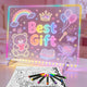 LED Light Up Drawing Board with 7 Highlight Markers & Stand, Erasable Acrylic Message Board for Kids Art, Office Notes & Home Decor (White)