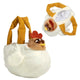 Cute Chicken Plush Handbag – White & Brown Kawaii Animal Tote for Girls & Women | Fun Gift Idea - Mekamart Australia
