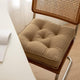 43×43×6cm Linen Cotton Thick Seat Cushion: Plush, Solid-Colour, for Office & Home Chairs, Aussie Comfort Essential(Bean Coffee)