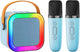 Black Mini Karaoke Machine with 2 Wireless Microphones: Portable Bluetooth Speaker for Kids & Adults, Ideal Gift for All Occasions