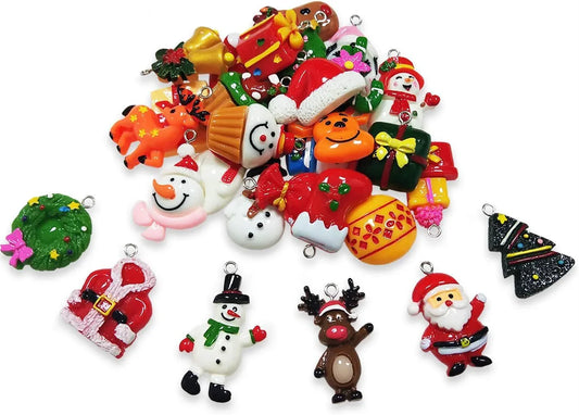 60pcs Mini Christmas Ornaments for Mini Tree Decorations Small Christmas Ornaments Resin Miniatures for Craft Christmas Decor - Mekamart Australia
