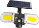 Solar Motion Sensor Wall Light: Double-Head Adjustable Cob LED Outdoor Light for Garden, Patio & Pathway - Mekamart Australia